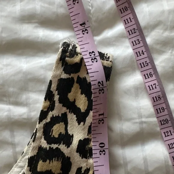 Vintage 90s Rampage Leopard Print Denim Mini Dress - Made in USA - Size S - Picture 6 of 11